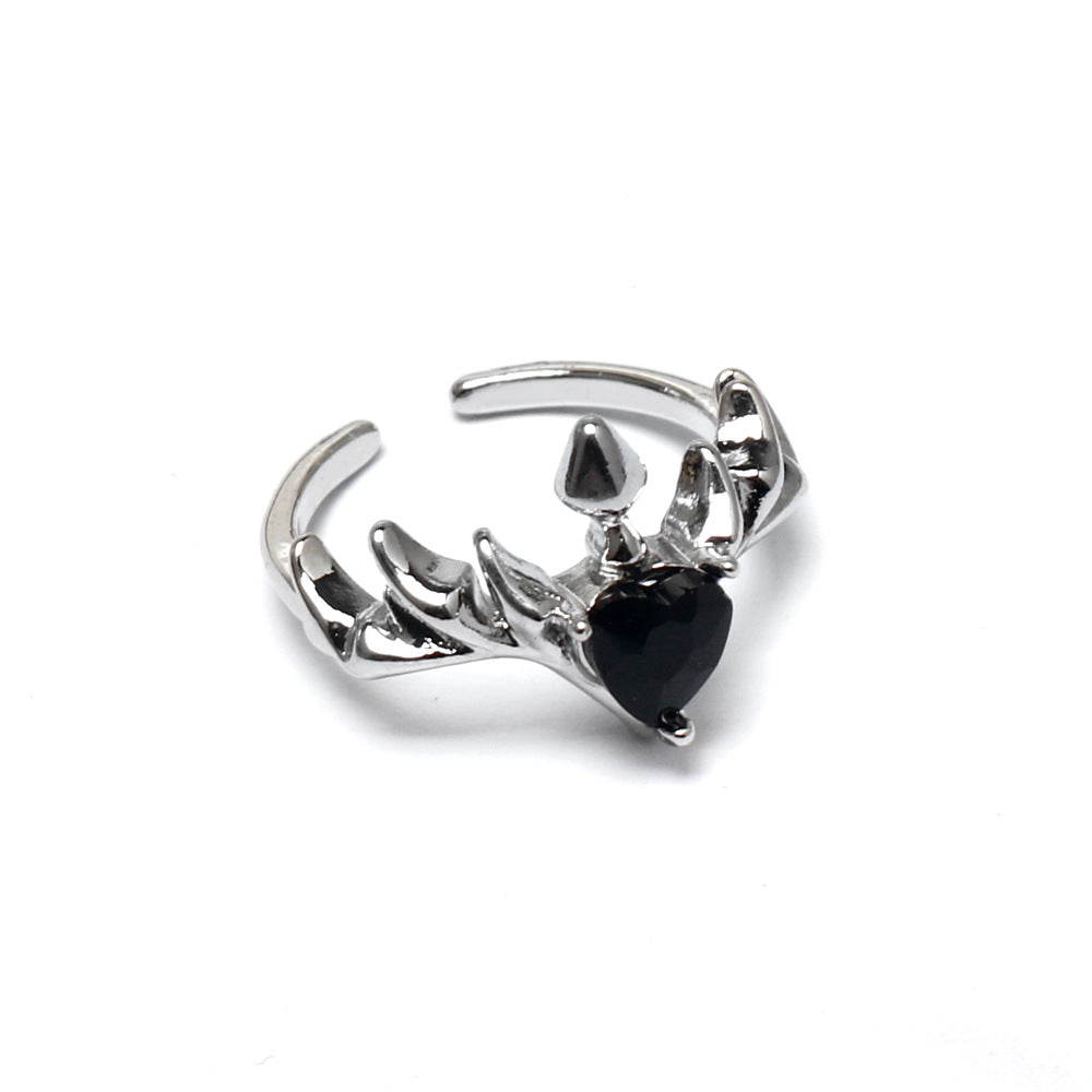 Wholesale Dark Gothic Red Love Cross Open Ring